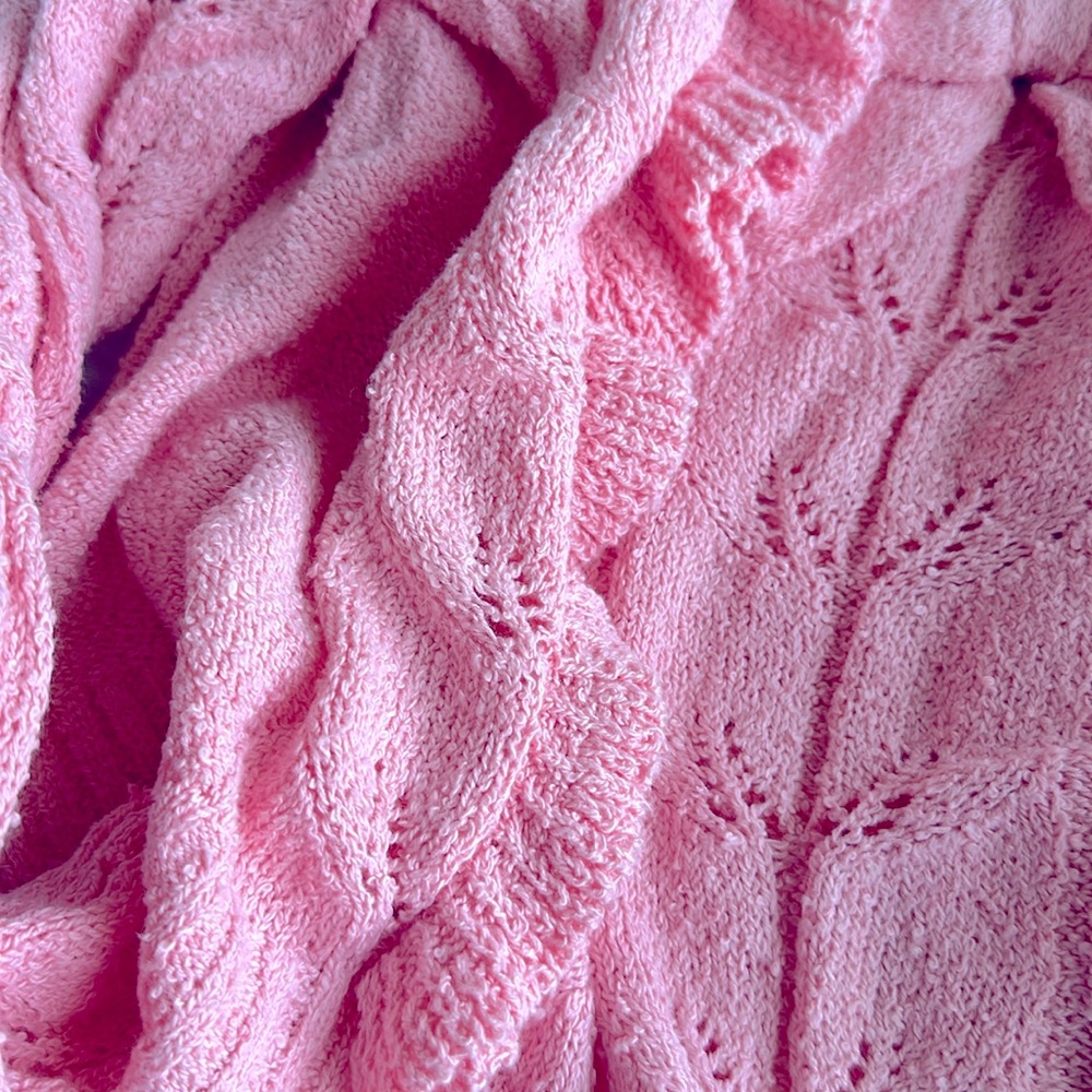 Love Shack Fancy Pink Ruffled Sweater with Bows - Picture 5 of 5